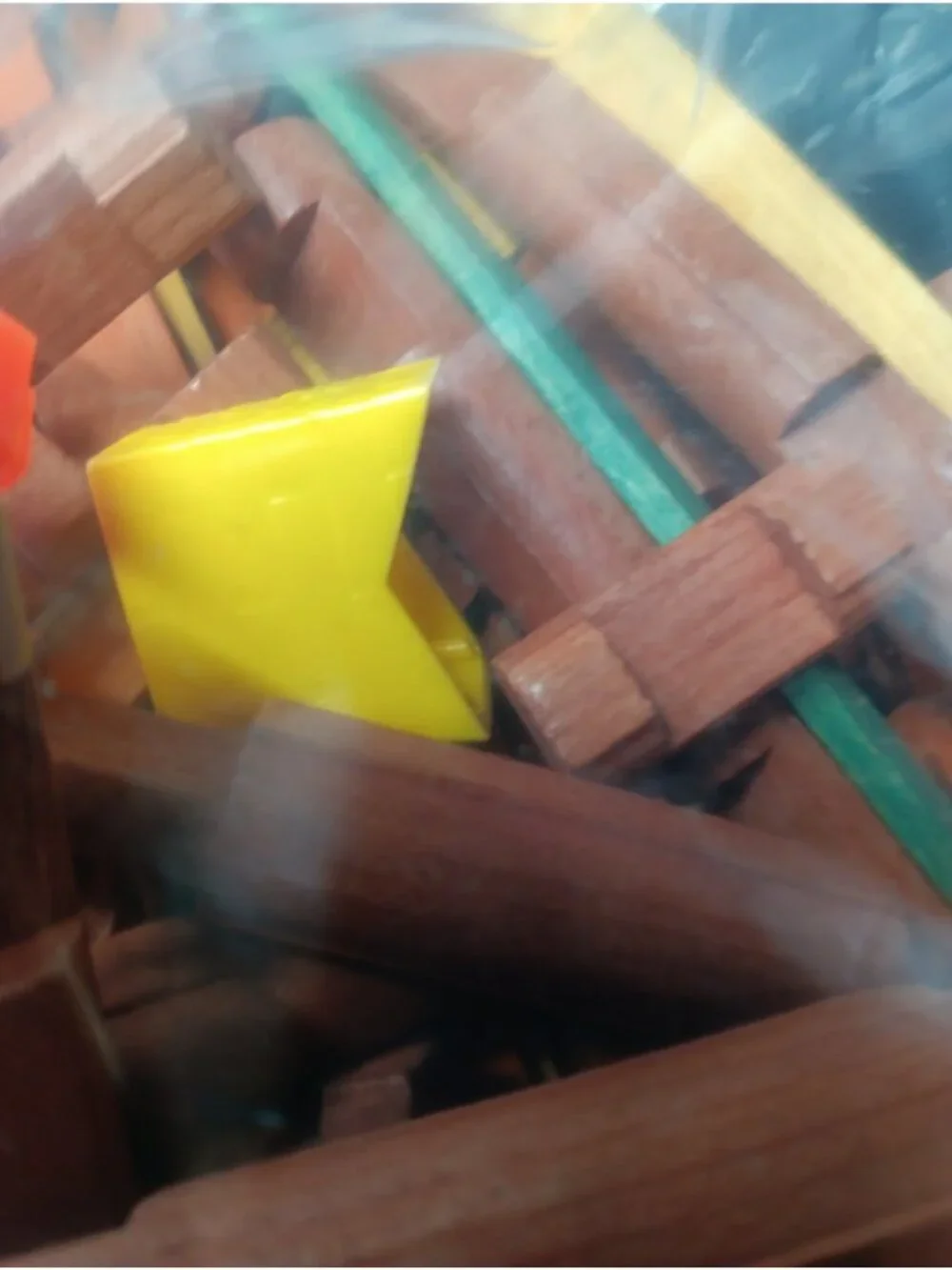 Early Vintage Lincoln Logs Assorted Pieces including Roof Rounds Flats Roofs